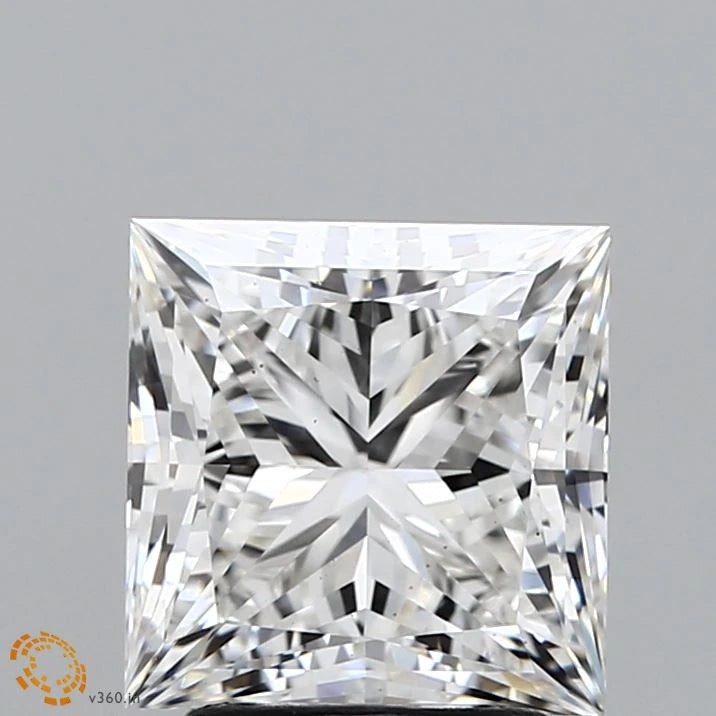 2.82 Carat Princess Lab Grown Diamond, Excellent Polish, F Color, VS1 Clarity