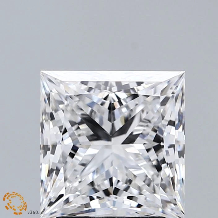 2.83 Carat Princess Lab Grown Diamond, Excellent Polish, D Color, VVS2 Clarity