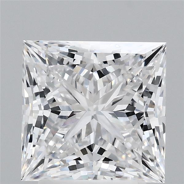 3.02 Carat Princess Lab Grown Diamond, Excellent Polish, D Color, VVS2 Clarity