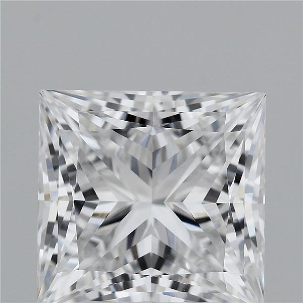 3.12 Carat Princess Lab Grown Diamond, Excellent Polish, D Color, VVS2 Clarity