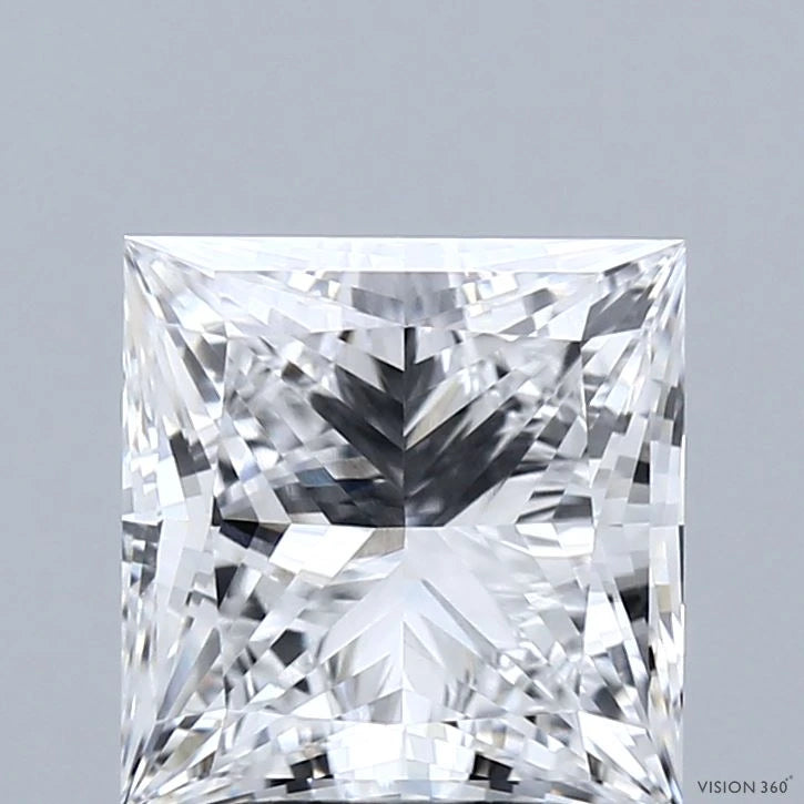 3.13 Carat Princess Lab Grown Diamond, Excellent Polish, D Color, VVS2 Clarity