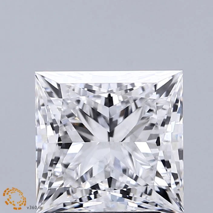 3.14 Carat Princess Lab Grown Diamond, Excellent Polish, D Color, VS2 Clarity