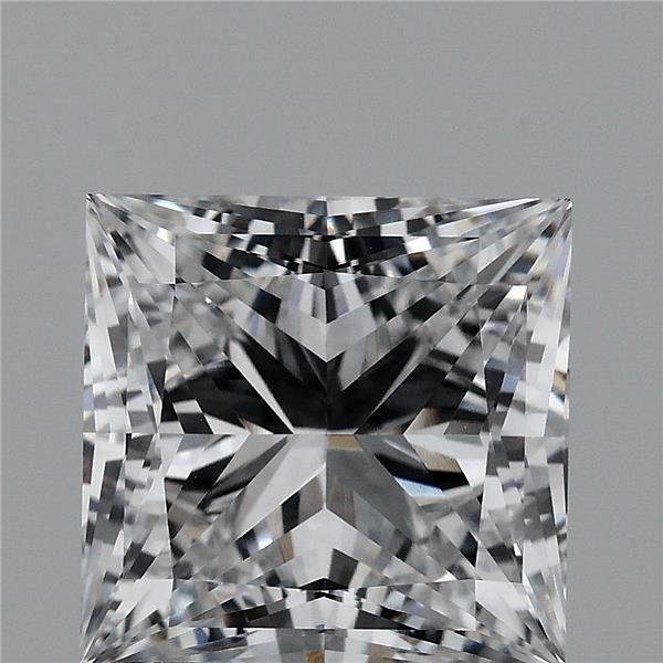 3.14 Carat Princess Lab Grown Diamond, Excellent Polish, D Color, VVS2 Clarity
