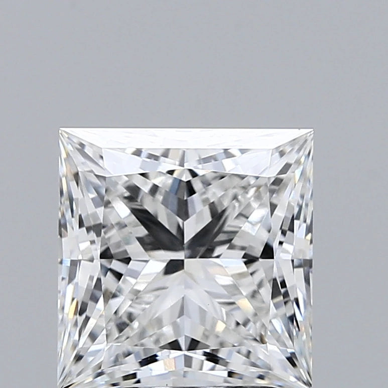 3.27 Carat Princess Lab Grown Diamond, Excellent Polish, E Color, VVS2 Clarity