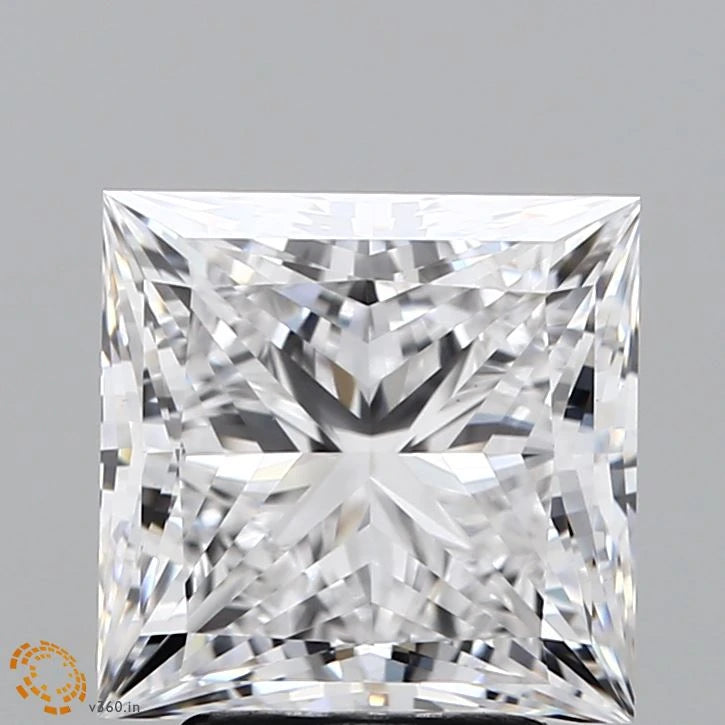 3.62 Carat Princess Lab Grown Diamond, Excellent Polish, F Color, VS1 Clarity
