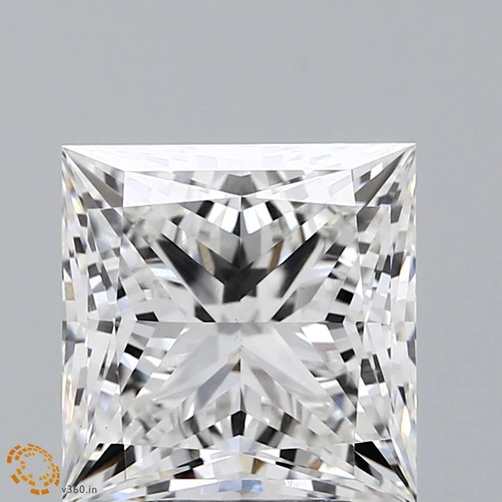 3.79 Carat Princess Lab Grown Diamond, Excellent Polish, F Color, VS1 Clarity