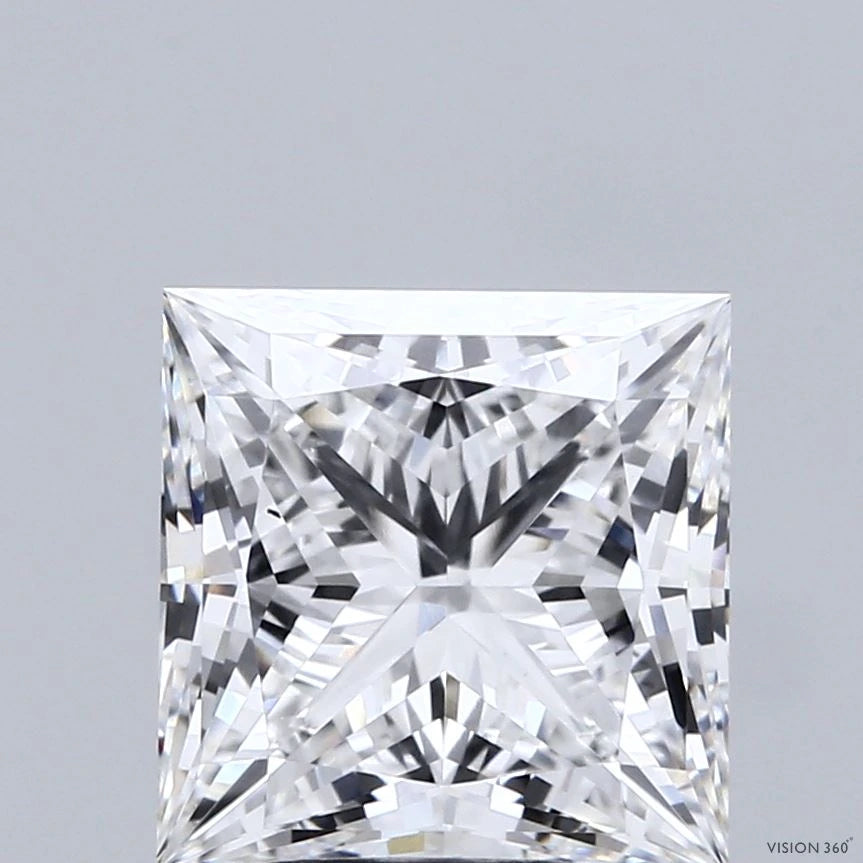 4.07 Carat Princess Lab Grown Diamond, Excellent Polish, E Color, VS1 Clarity