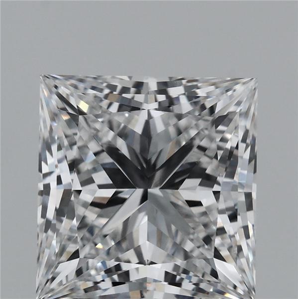 4.09 Carat Princess Lab Grown Diamond, Excellent Polish, D Color, VVS2 Clarity