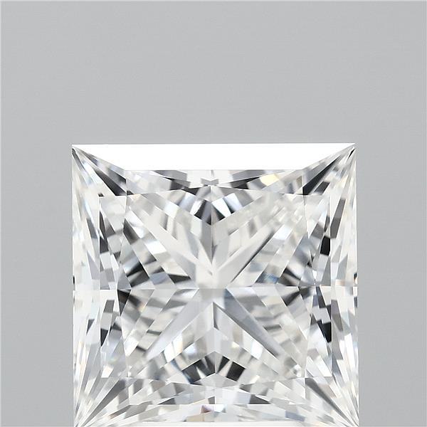 4.09 Carat Princess Lab Grown Diamond, Excellent Polish, F Color, VVS1 Clarity