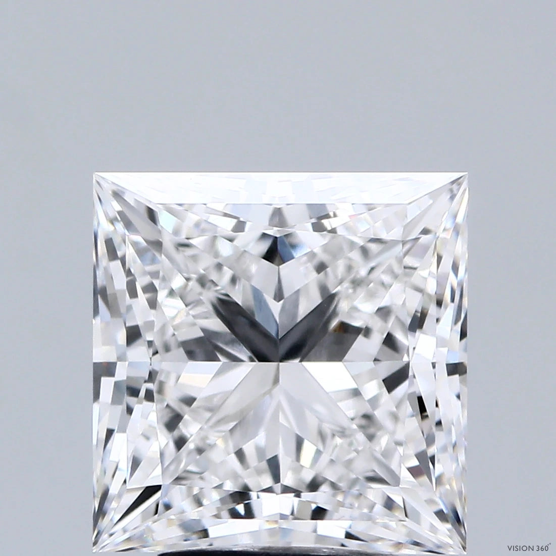 4.23 Carat Princess Lab Grown Diamond, Excellent Polish, E Color, VVS1 Clarity