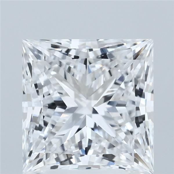 4.24 Carat Princess Lab Grown Diamond, Excellent Polish, E Color, VVS2 Clarity