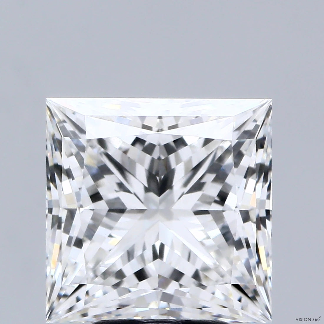 4.53 Carat Princess Lab Grown Diamond, Excellent Polish, E Color, VVS2 Clarity