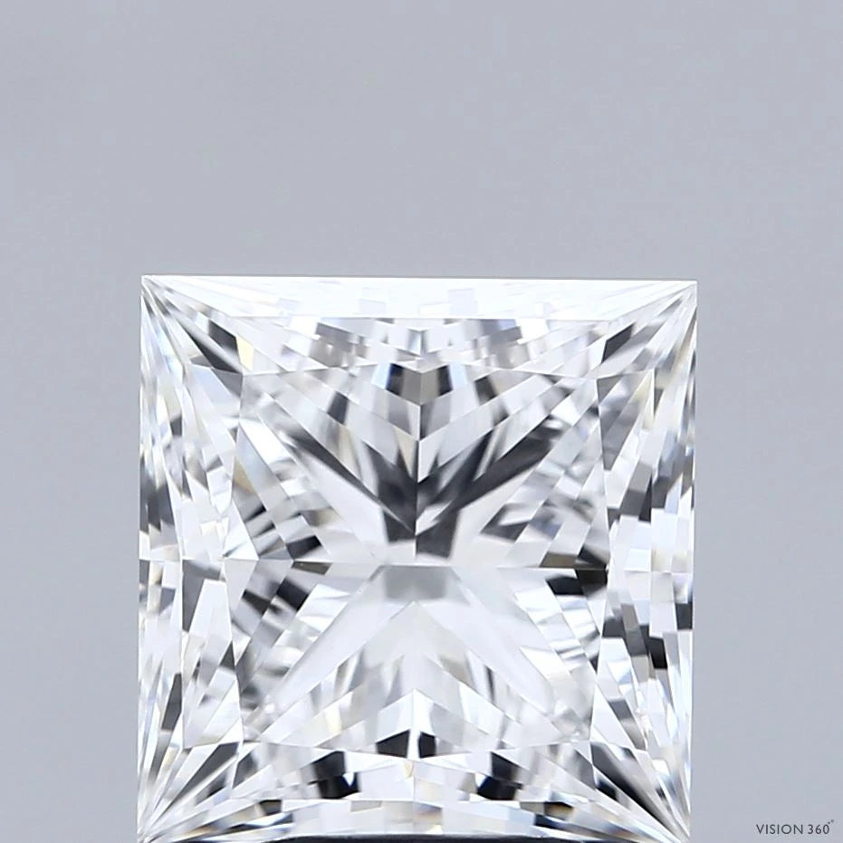 5.10 Carat Princess Lab Grown Diamond, Excellent Polish, D Color, VVS2 Clarity