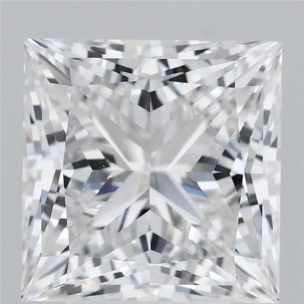 5.26 Carat Princess Lab Grown Diamond, Excellent Polish, D Color, VVS2 Clarity
