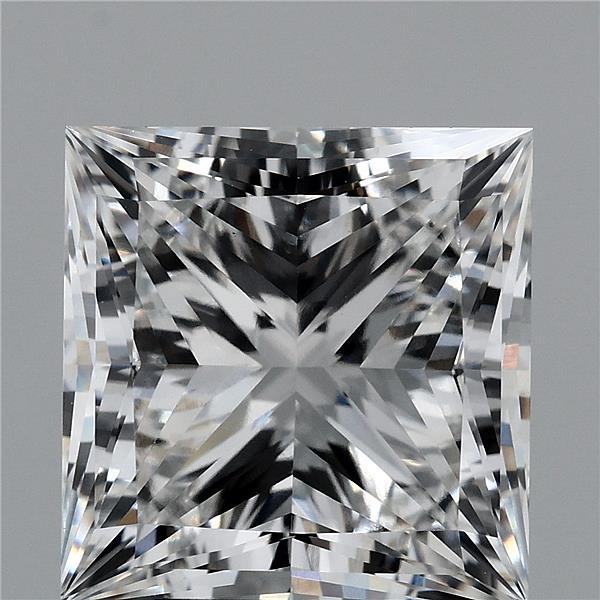 5.38 Carat Princess Lab Grown Diamond, Excellent Polish, E Color, VVS2 Clarity