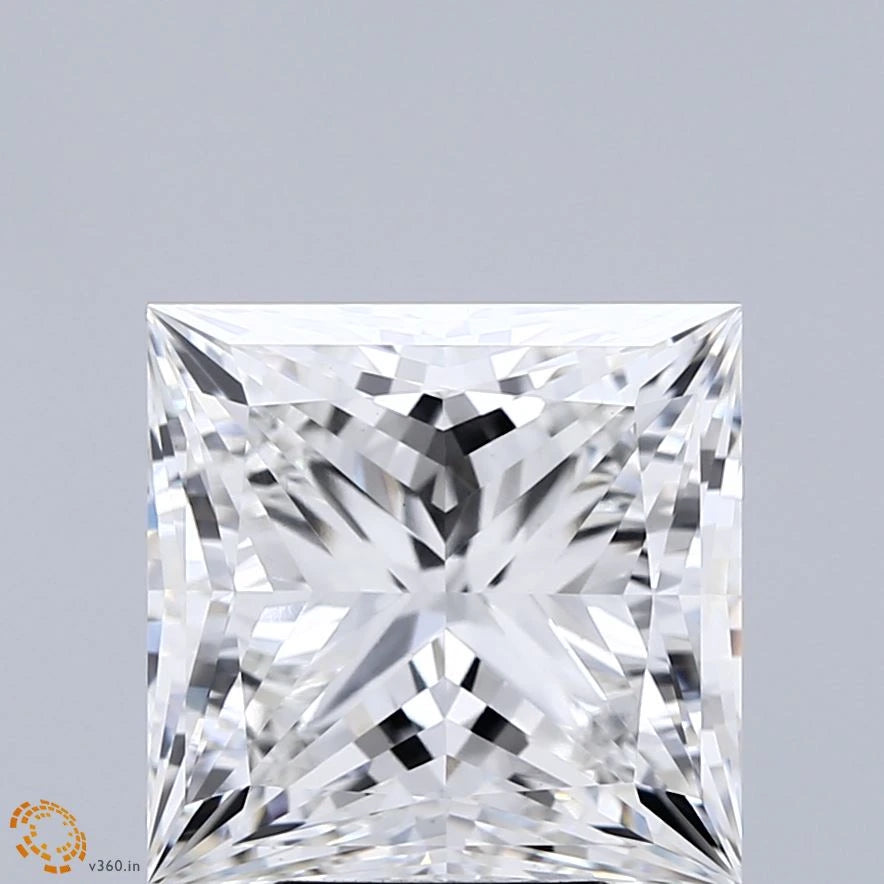 5.56 Carat Princess Lab Grown Diamond, Excellent Polish, F Color, VS1 Clarity