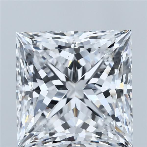 6.18 Carat Princess Lab Grown Diamond, Excellent Polish, D Color, VS1 Clarity