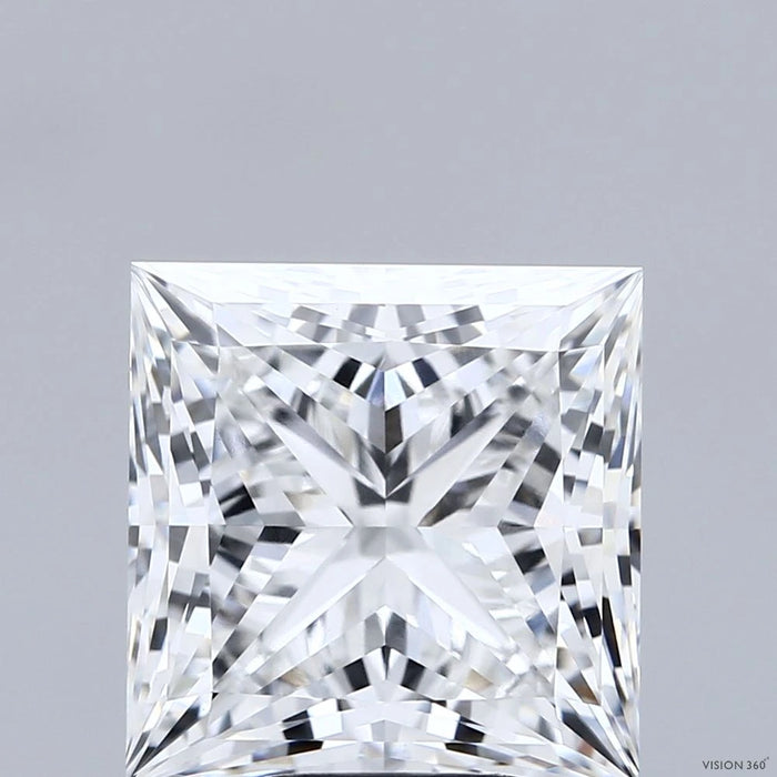 6.31 Carat Princess Lab Grown Diamond, Excellent Polish, E Color, VVS2 Clarity