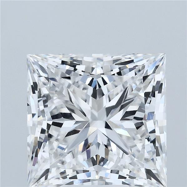 7.06 Carat Princess Lab Grown Diamond, Excellent Polish, E Color, VVS2 Clarity