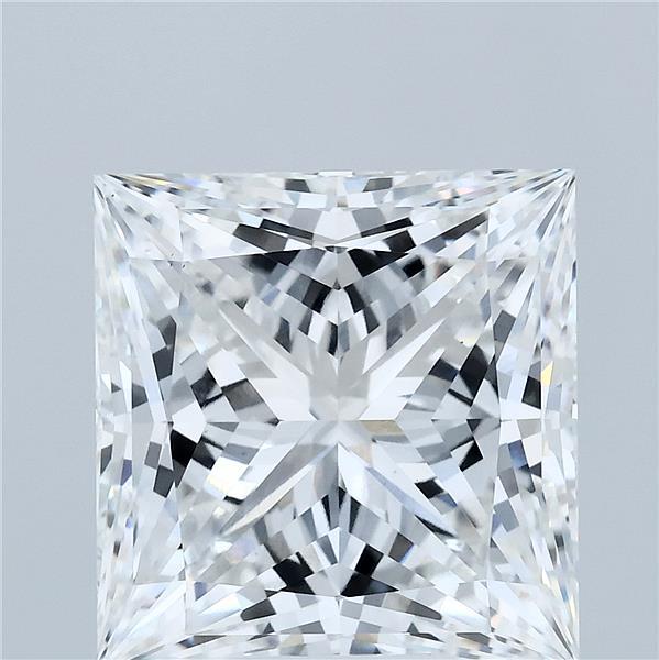 7.53 Carat Princess Lab Grown Diamond, Excellent Polish, E Color, VS1 Clarity