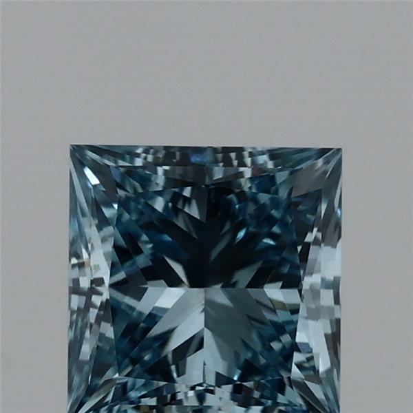 1.00 Carat Princess Lab Grown Diamond, Fancy Vivid Blue Color, VVS2 Clarity