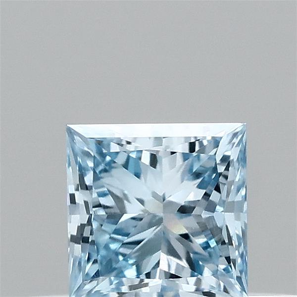 0.30 Carat Princess Lab Grown Diamond, Fancy Vivid Blue Color, VVS2 Clarity