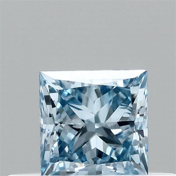 0.31 Carat Princess Lab Grown Diamond, Fancy Vivid Blue Color, VVS1 Clarity