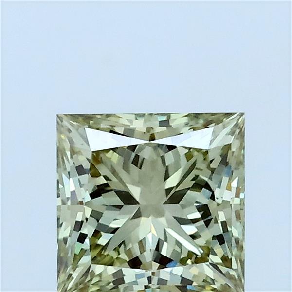 1.00 Carat Princess Lab Grown Diamond, Fancy Intense Green Color, VVS2 Clarity