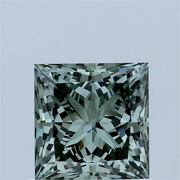 1.01 Carat Princess Lab Grown Diamond, Fancy Vivid Green Color, VS1 Clarity