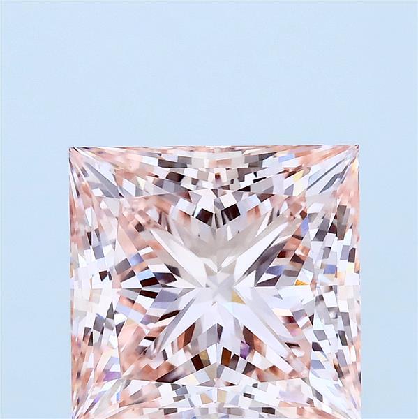 5.03 Carat Princess Lab Grown Diamond, Fancy Intense Pink Color, VVS2 Clarity