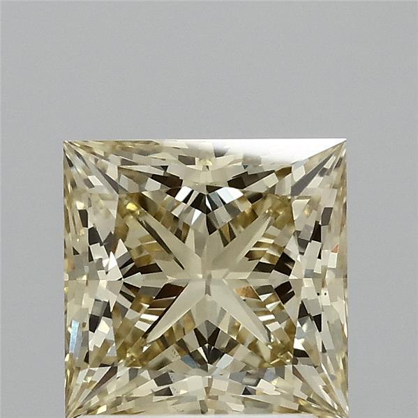 2.01 Carat Princess Lab Grown Diamond, Fancy Intense Yellow Color, VS1 Clarity