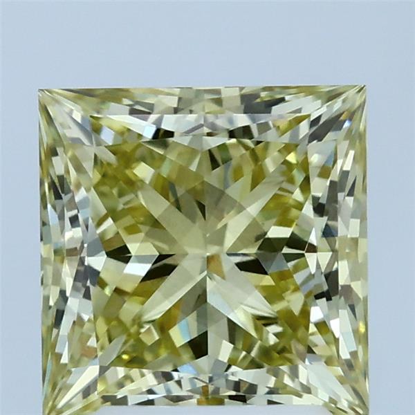 2.51 Carat Princess Lab Grown Diamond, Fancy Light Yellow Color, SI1 Clarity