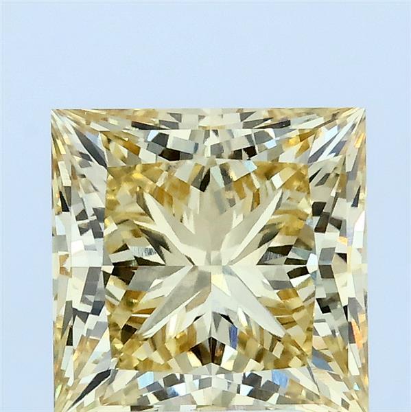 3.10 Carat Princess Lab Grown Diamond, Fancy Yellow Color, VVS1 Clarity