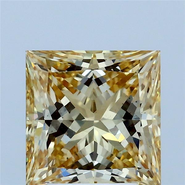 2.50 Carat Princess Lab Grown Diamond, Fancy Yellow Color, VS2 Clarity