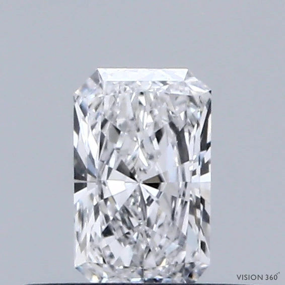 0.31 Carat Radiant Lab Grown Diamond, Very Good Polish, D Color, VVS2 Clarity