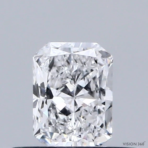 0.32 Carat Radiant Lab Grown Diamond, Very Good Polish, D Color, VVS2 Clarity