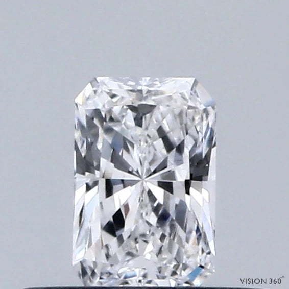 0.32 Carat Radiant Lab Grown Diamond, Very Good Polish, D Color, VVS2 Clarity