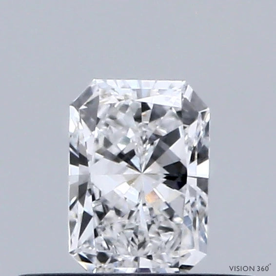 0.33 Carat Radiant Lab Grown Diamond, Very Good Polish, D Color, VVS2 Clarity