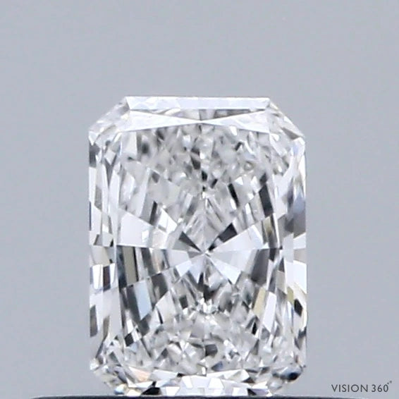 0.35 Carat Radiant Lab Grown Diamond, Very Good Polish, D Color, VVS1 Clarity