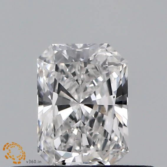 0.36 Carat Radiant Lab Grown Diamond, Very Good Polish, E Color, VVS2 Clarity