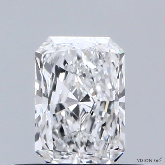 0.38 Carat Radiant Lab Grown Diamond, Very Good Polish, D Color, VVS1 Clarity
