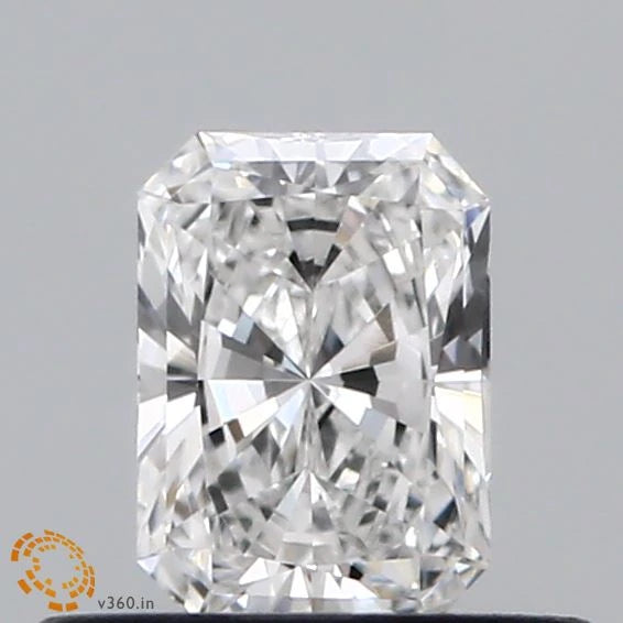 0.39 Carat Radiant Lab Grown Diamond, Very Good Polish, E Color, VVS2 Clarity