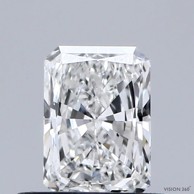 0.49 Carat Radiant Lab Grown Diamond, Very Good Polish, E Color, VS1 Clarity