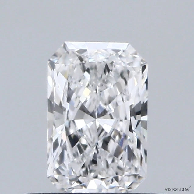 0.53 Carat Radiant Lab Grown Diamond, Very Good Polish, D Color, VS1 Clarity