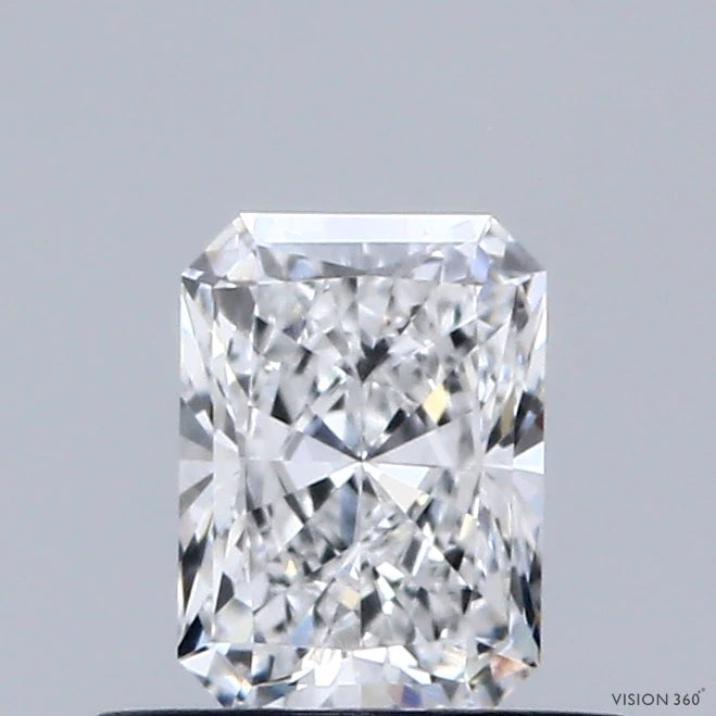 0.55 Carat Radiant Lab Grown Diamond, Very Good Polish, D Color, VVS1 Clarity
