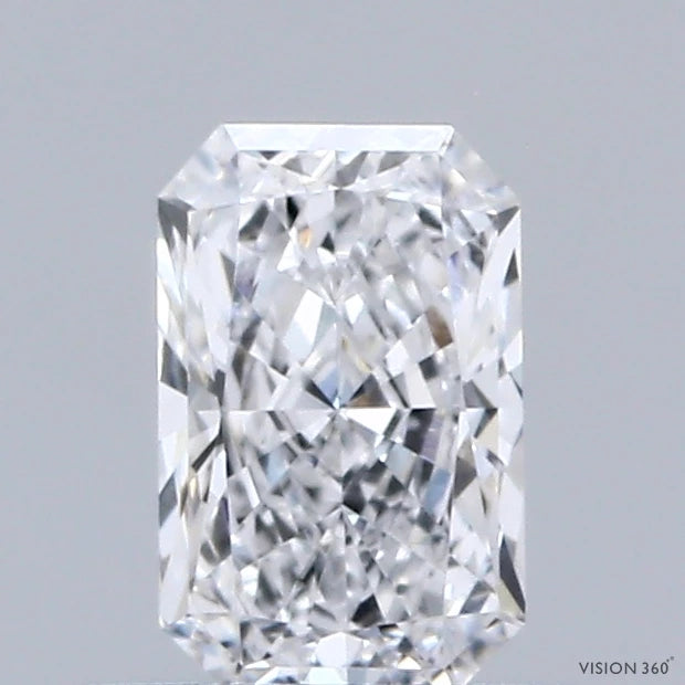 0.56 Carat Radiant Lab Grown Diamond, Very Good Polish, D Color, VVS2 Clarity
