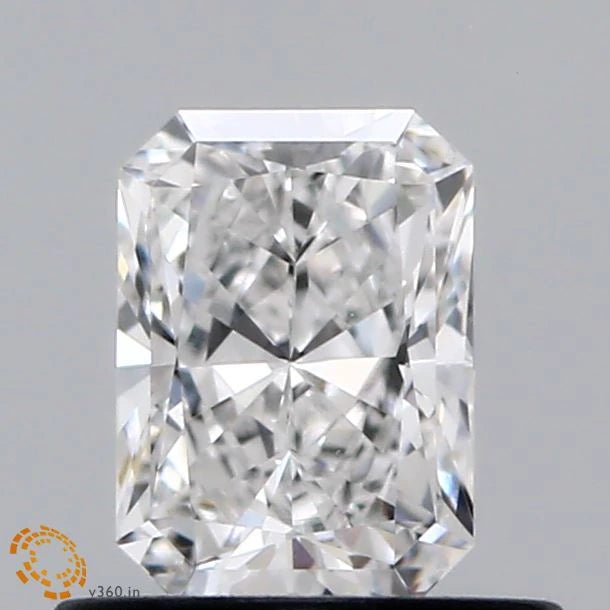 0.63 Carat Radiant Lab Grown Diamond, Very Good Polish, E Color, VVS2 Clarity