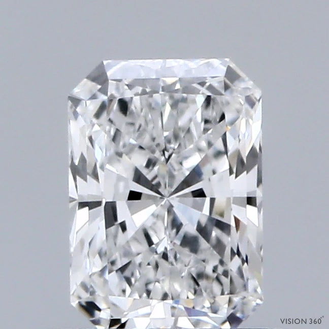 0.71 Carat Radiant Lab Grown Diamond, Very Good Polish, D Color, VVS2 Clarity