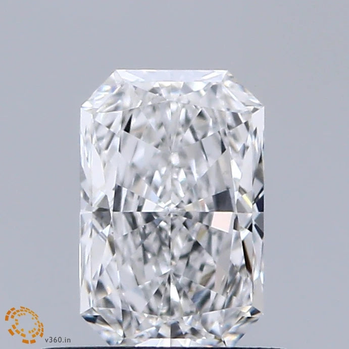 0.71 Carat Radiant Lab Grown Diamond, Very Good Polish, D Color, VVS2 Clarity