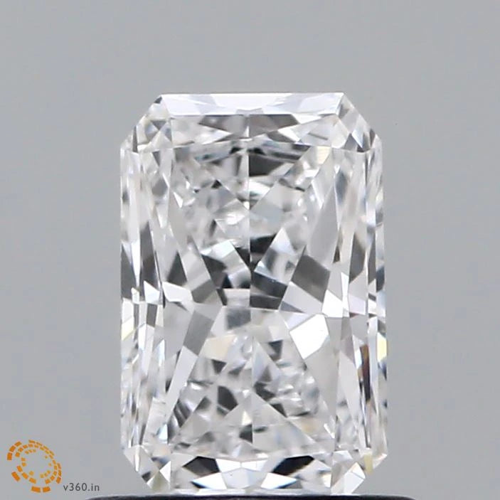 0.76 Carat Radiant Lab Grown Diamond, Very Good Polish, D Color, VVS2 Clarity